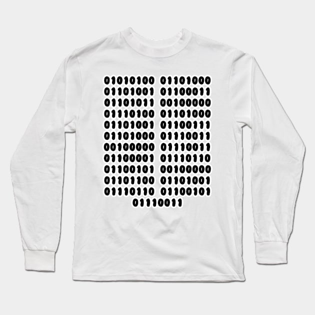 Thick Thighs Save Lives - Binary Lines Long Sleeve T-Shirt by Visible Confusion